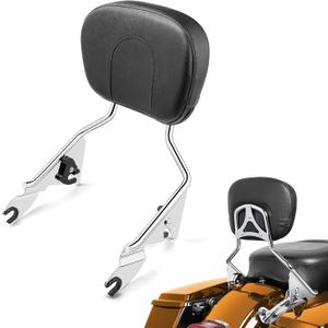PBYMT Detachable Passenger Backrest Fit for Harley Touring, Quick Release Sissy Bar Compatible with Harley Davidson Street Glide Road Glide Road King Electra Glide Ultra Limited 2009-2024 (Chrome)