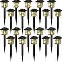 Hortsun 20 Pack Solar Pathway Lights, Outdoor Garden Solar Waterproof LED Landscape Lights for Yard Patio Lawn Pathway Decoration(Warm White)
