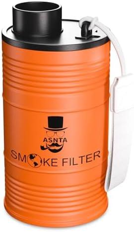 ASNTA(2.0)- Personal Air Filter -Durable Metal Housing, Easy to Carry, with Replaceable Cartridge, Suitable for Capturing Smoke and Removing Odors Durable for 500 Times of Use (Orange)