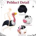 Geelin 6 Pcs Halloween Skeleton Flamingo Yard Sign Decorations with Stakes Halloween Vulture Yard Lawn Ornaments Skeleton Flamingo Creepy Decor for Garden Outdoor Party Supplies Favors