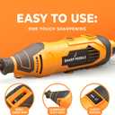 Sharp Pebble Electric Chainsaw Sharpener Kit - Comes with Chain Saw Sharpener Tool, 4 File Size Sharpening Wheel Bits, Angle Attachment, Wrench & eBook