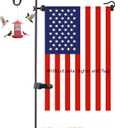 Large flag pole holder for outside house,Akeydeco house Flag Pole 1 Pack 60 Inch for 28 x 40 Flags with Shepherds Hooks for Outdoor Bird Feeder Pole with 5 Prongs Base(Without Solar Lights Flag)