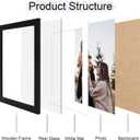 10x14 Picture Frame Set of 2, 10 x 14 Wood Photo Frames with Mat for 8x12 or 30x40cm Diamond Painting Art, Wooden Frame with Real Glass Cover for Wall and Tabletop Display,Black