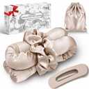 EnteromMuse Jumbo Heatless Curls Overnight Heatless Hair Curler – Oversized Heatless Curling Rod, No Heat Damage Hair Curler for Voluminous Curls, Rollers & Curls Set with Satin Fabric(Beige, Jumbo)