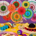 Fiesta Party Supplies Kit: Mexican Party Decorations with Fiesta Paper Fans - for Birthdays, Taco Nights, Cinco de Mayo & Fiesta Party Decorations