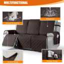 VANSOFY Waterproof Recliner Couch Covers, Sofa Covers 1-Piece Washable Reclining Sofa Cover Non-Slip Furniture Protector with Elastic Straps Pocket for Dogs, Pets(Chocolate,3 Seater)
