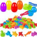 54Pcs Easter Eggs Prefilled Plastic Easter Eggs with Counting Ocean Toys Inside Filled, Toddler Preschool Learning Activities Toys for Kids Easter Basket Stuffers Egg Fillers Gifts (Ocean)