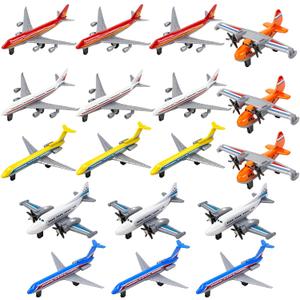 YongnKids 18 pcs Diecast Airplane Toys for Toddler, Toy Airplane Set Models Incl Airlines,Glider for Boy Kids 3+ Year, for Kids Birthday Party Favors Stocking Stuffers Cake Toppers