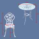 KAILI Outdoor Furniture Bistro Set with Rose Pattern 1 Table 2 Chairs for Garden Patio Porch (Rose-White), Onesize
