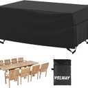 Velway Patio Furniture Cover Outdoor, Waterproof Rectangular Patio Table Chair Sofa Set Cover, 95Lx64Wx40H, All Weather Oxford Tear-Resistant Material with Zipper Carrying Bag Windproof Buckles
