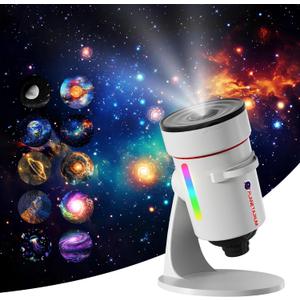 Galaxy ProjectorUpgraded HD Star Projector Lens, 10 Realistic Nebula Scenarios Room LightsTimer Off Controls&8-Color Night LightSuper Wide Ceiling Coverage for Bedrooms Home Theaters Kids Rooms