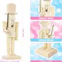 DEARMAMY 8in Christmas Unfinished Wooden Nutcracker to Paint, Natural Wooden Unpainted Nutcracker Puppet for Christmas Decor DIY Craft (with Base)