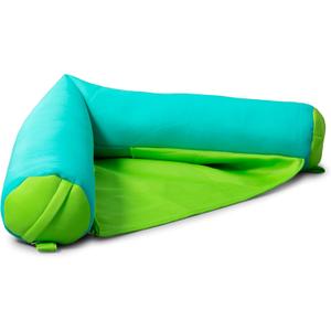 Big Joe Noodle Sling, No Inflation Needed, Pool Float with Armrests, Quick Draining Fabric, Cup Holder (Aqua Lime)