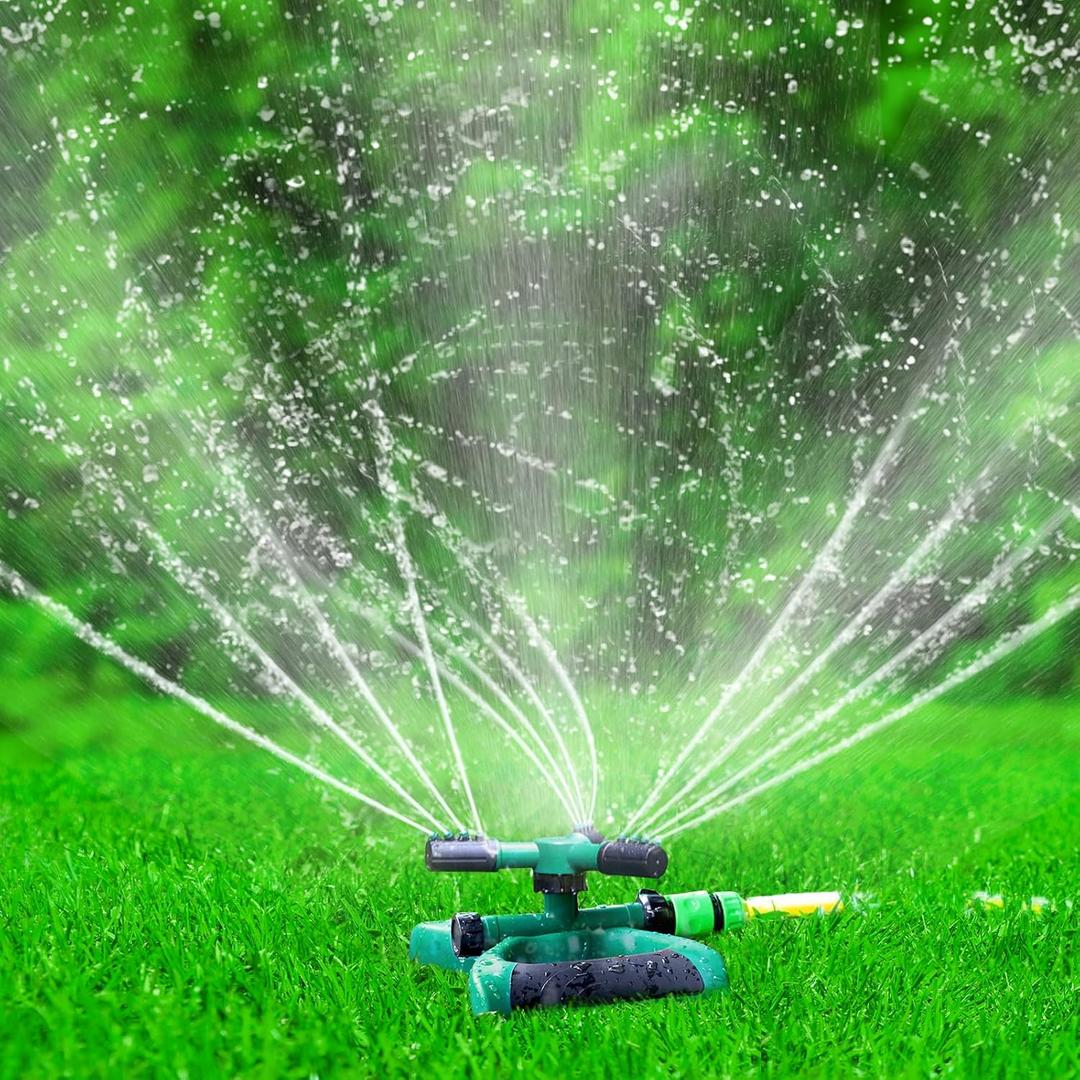 Sprinkler Rotating Lawn Sprinklers Large Area Coverage Water Sprinkler for Garden Yard Lawns Oscillating Hose 360 Degree Rotation Irrigation System for Outdoor Grass (Green)
