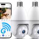 2K Light Bulb Camera, 5G/2.4G Wireless Outdoor Camera, Light Bulb Security Camera with AI Human Detection, Color Night Vision, Motion Alerts, 2-Way Audio, Works with Alexa, Easy Installation