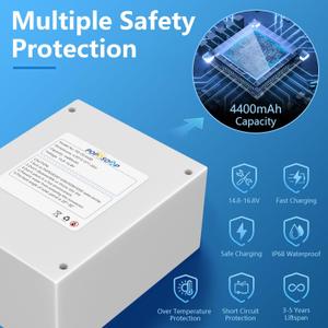 POPOSOAP 4400mAh Battery Backup for Solar Fountain Pump, 14.8V-16.8V Battery Backup Solar Water Fountain Only for 50W/55W/70W Solar Water Fountain Pump Kit