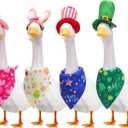 4 Set Holiday Porch Goose Outfits Valentine's Day Irish Festivals Easter Independence Day for Outdoor Yard Goose Decor
