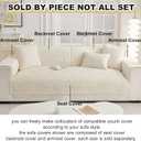 vctops Velvet Plush Couch Sofa Cover Geometric Quilted Sectional Couch Covers Non Slip Fluffy Soft Sofa Slipcover for Dogs, Children, Pets Furniture Protector (Cream,28"x82")