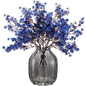 JAKY-Global Real Babys Breath Artificial Flowers Dark Blue 6 Bundle Vase Filler European Fake Silk Plants Decor Dresser Wedding Party Decoration Bouquets DIY Home Garden