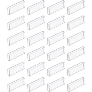 Uxcell 24Pcs Plastic Glass Connector, Suitable for 3mm Thick 180 Degree Glass to Glass Clamp, Fixing Bracket Rimless Clip Holder for Aquarium Fish Tank Display Shelves, Transparent