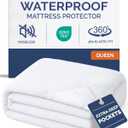 Queen Mattress Protector Waterproof - Mattress Cover Queen Size Bed - Bed Protector Waterproof - Absorbent Fitted Sheet up to 16" Deep Pockets - Soft, Breathable, Cooling, Noiseless - Machine Washable (White)