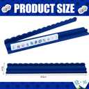 Leinuosen Wooden Mahjong Racks with Pushers 4 Set Magnet American Mahjong Tile Rack and Magnetically Attached Pushers Painted Tile Holders for Players Gift Family Game Night(Blue), 42.5 x 6 x 2.5 cm