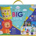Parragon My First Big Activity Box for Kids Ages 3-5: Wipe Clean Boards, Activity Book, Game Cards, Reusable Stickers & Dry Erase Markers - Mazes, Search & Find, Games, & More!