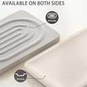 Coengwui Diatomite Soap Dish for Kitchen Organizer, Quick Dry Sink Caddy Holder for Sponge, Brush, Toothbrush - Fast Absorbing Stone Tray (Beige, 4.8" x 3.1")