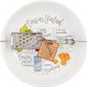 Mud Pie Caesar Salad Recipe, bowl 3" x 14" dia | grater 8 1/2", WHITE