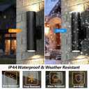 6 Pack 14inch Outdoor LED Wall Lights,Day White 4000K 1800LM Up&Down Outdoor Wall Light Aluminum Body Waterproof IP65 E26 Base led Porch Light for Wall Patio Garage Garden.