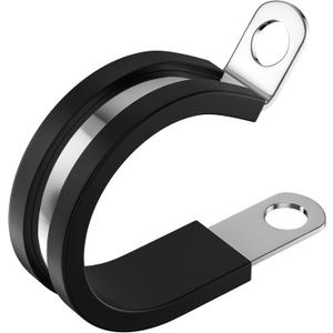 50 PCS 2 Inch Cable Clamps - 304 Stainless Steel, Insulated, Hose & Pipe Clamps