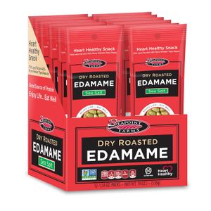 Seapoint Farms Dry Roasted Crunchy Edamame, Plant Based Snack, 20g Protein, 2 Ingredients, 0 Added Oils, Vegan, Gluten Free, Kosher, Keto Friendly, Non-GMO, On-the-Go Snacking, Sea Salt, 1.58 oz (Pack of 12)