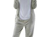 NEWCOSPLAY Unisex Adult Onesie Pajamas Animal One Piece Costume Cosplay Sleepwear (Gray, XXL)