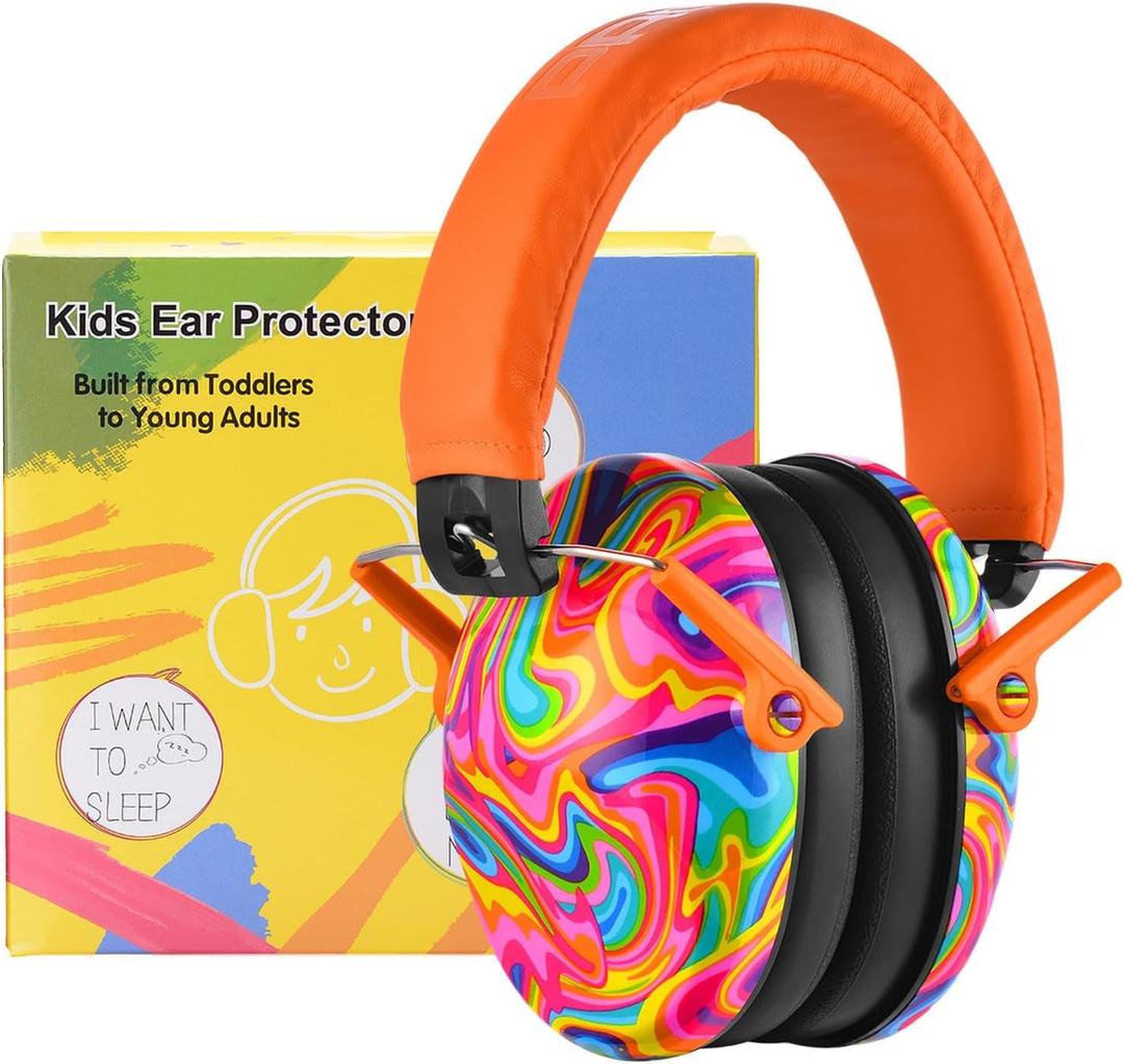 PROHEAR 032 Kids Ear Protection Ear Muffs for Noise Reduction, 25NRR Noise Cancelling Headphones for Kids,Toddlers, Autism, Sensory Use, Hearing Protection Orange