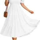 Pinup Fashion Plus Size Summer Dresses - Off Shoulder Casual Graduation Baby Shower Long Sun Dress with Pockets, 20 Plus