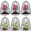 6 Pack Garden Chicken Wire Cloche,19" x 14" Large Plant Protector Cover for Keeping Squirrels,Rabbits,Bunny Chickens Bird Small Animals Out Garden Decoration Wire Plants Dome Metal Cloches-Black
