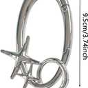 Tizee Oval Star Carabiner Y2K Keychain  Shiny Metal Alloy Key Ring for Women & Men, Bag Charms Purse Pendant