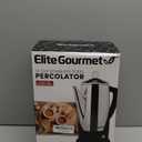 Elite Gourmet EC812 Electric 12-Cup Coffee Percolator with Keep Warm, Clear Brew Progress Knob Cool-Touch Handle Cord-less Serve, Stainless Steel