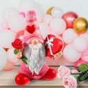 7.1"x5.1" Larger Valentines Day Gnome - Valentine's Day Decor Gifts Pink Resin Gnomes for Home Table Ornaments Sweet Valentines Day Gifts for Him Her