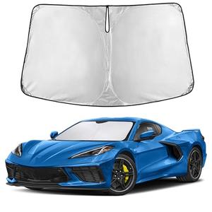 EcoNour Windshield Sunshade Compatible for Chevrolet Corvette C8 2020-2024 2025 2026, Sun Visor for Front Windshield & Window Sun Shade Cover, UV Heat Blocker & Protector, Car Accessories