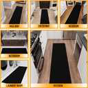 Ottomanson Hallway Runner Rug – Non-Slip Low Pile Carpet Runner for Entryway, Stain Resistant & Easy to Clean, Solid Black, 1'10.5" x 8'