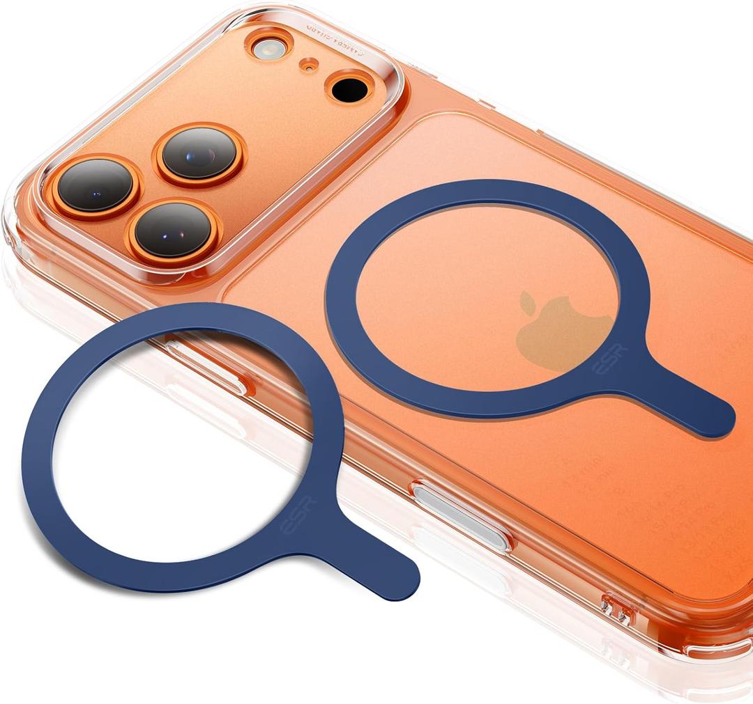 ESR for MagSafe Sticker, MagSafe Ring, 2 Pack Metal Ring for Phone case, Universal Wireless Charger Conversion Kit for iPhone 17/16/16e/15/14/13/12/11, Galaxy S24/S23/S22, Google, Dark Blue