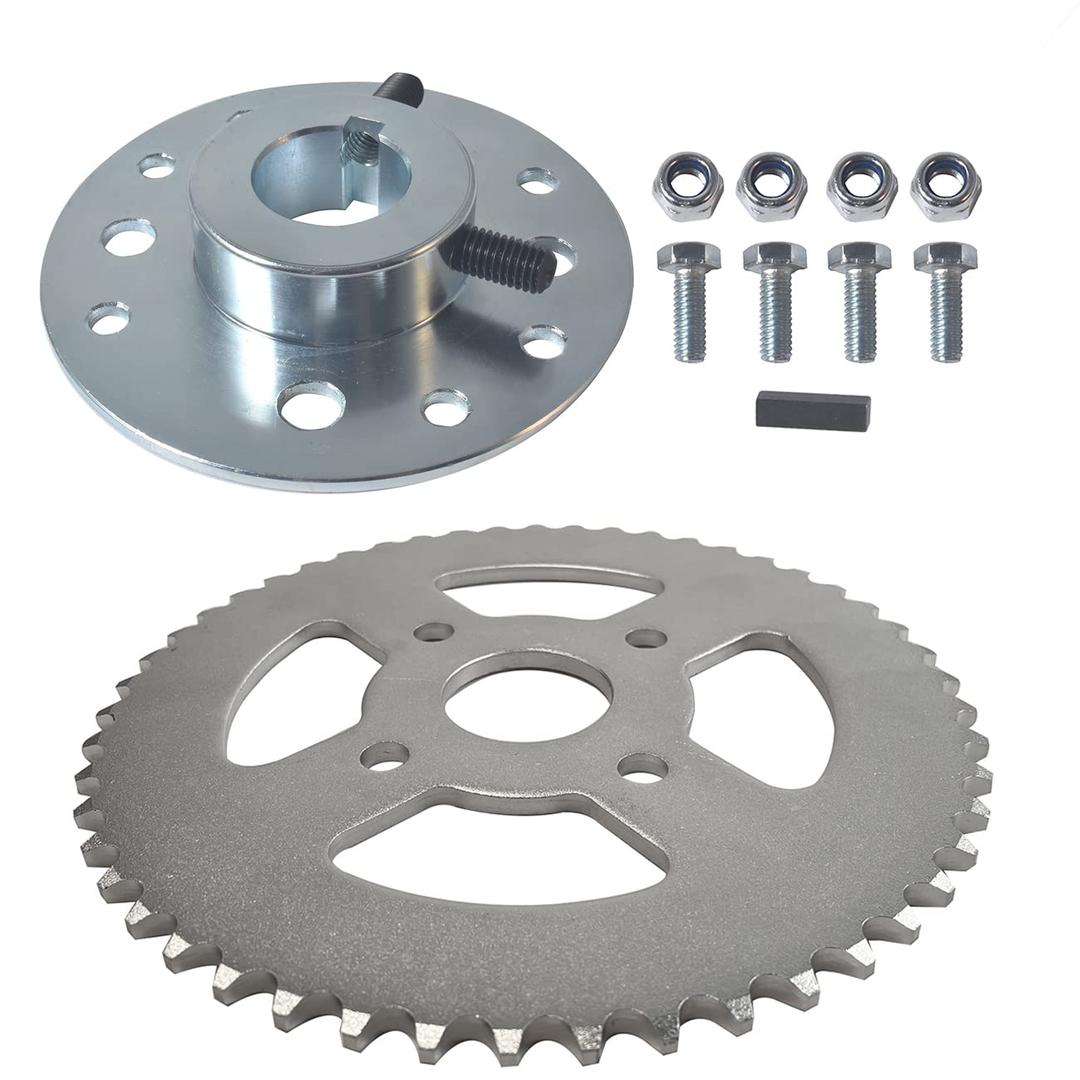 Silver Sprocket Hub 1" Bore 1/4" Keyway 420 Chain 50T