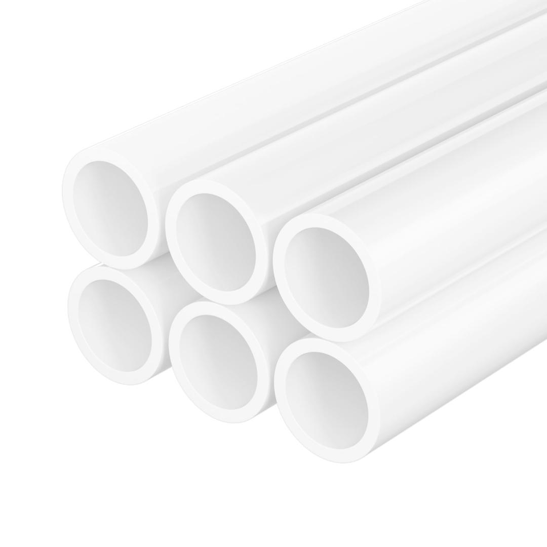 6 Pcs 3/4 Inch PVC Pipe with 1.05 Inch OD, 17 Inch SCH40 White Furniture Grade PVC Pipes, Fits Standard 3/4 Inch PVC Fittings, Easy to Cut for DIY Frames, Greenhouse, Garden and Workshop Projects