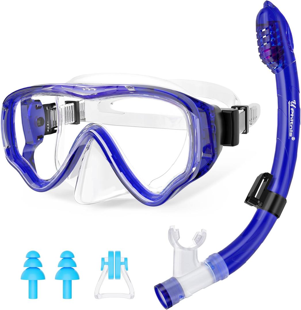 U PHITNIS Kids Snorkel Set for Age 4-14 - Dry Top Snorkeling Gear for Kids Junior & Youth - Childs Diving Mask with Big Eyes for Boys Girls - Anti-Fog Snorkeling Mask and Snorkel Set U PHITNIS Kids Snorkel Set for Age 4-14 - Dry Top Snorkeling Gear for Kids Junior & Youth - Childs Diving Mask with Big Eyes for Boys Girls - Anti-Fog Snorkeling Mask and Snorkel Set