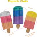 ArtCreativity Popsicle Chalk - Set of 3 - Popsicle Shaped Sidewalk Chalks - Washable Chalk for Kids Outdoor Painting Activities - Non-Toxic Colorful Chalkboard Chalk - Classroom Prize Art Supply Set