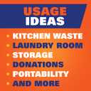 Hefty Strong White 13 Gallon Trash Bags with Drawstrings, Unscented Tall Kitchen Trash Bags, Resists Leaks, Punctures, and Tears, Durable Closure, 120 Ct.