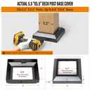 4 pcs 5.5"x5.5" Aluminum Deck Post Base Cover, for Deck railings, Stairs, Patios, Porches Split Deck Post Skirt (Black)