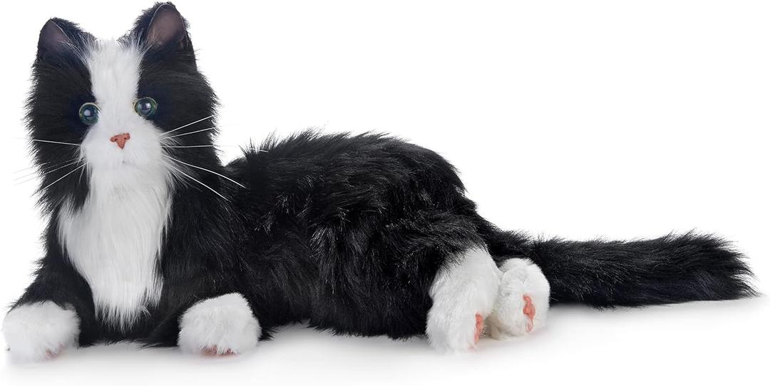 JOY FOR ALL Companion Pet for Seniors - Lifelike Animatronic Cat - Realistic Soft-Touch Fur & Purring - Therapy Stuffed Animal - Toy for Alzheimer's & Dementia - Tuxedo