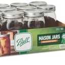 Ball Wide Mouth Clear Glass Canning Quart 32 Oz Mason Jars with Lids, 7 Pack
